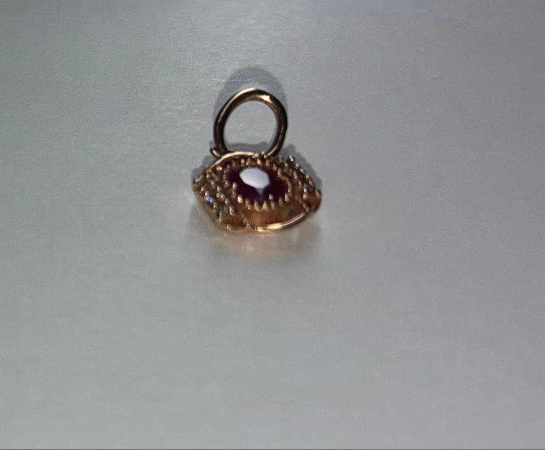 アガット ルビー ダイヤモンド 10K チャーム