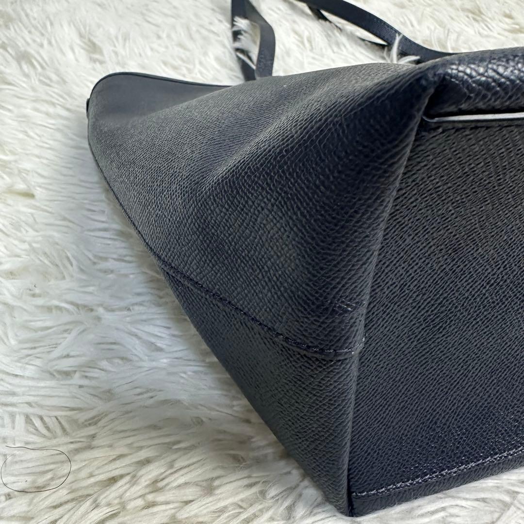 ⭐美品⭐COACH ネイビー レザートートバッグ　a4 収納 大容量 リクルート