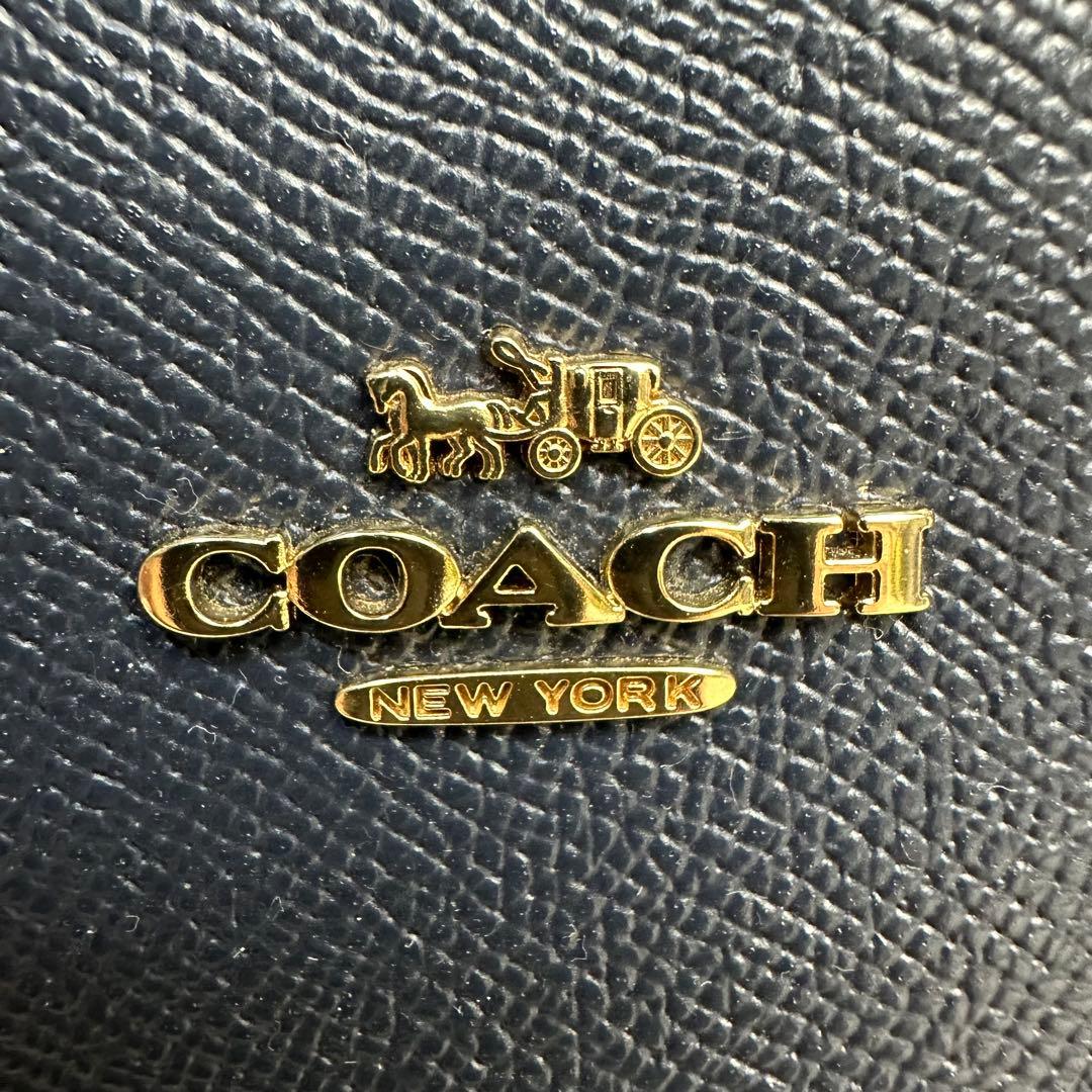 ⭐美品⭐COACH ネイビー レザートートバッグ　a4 収納 大容量 リクルート