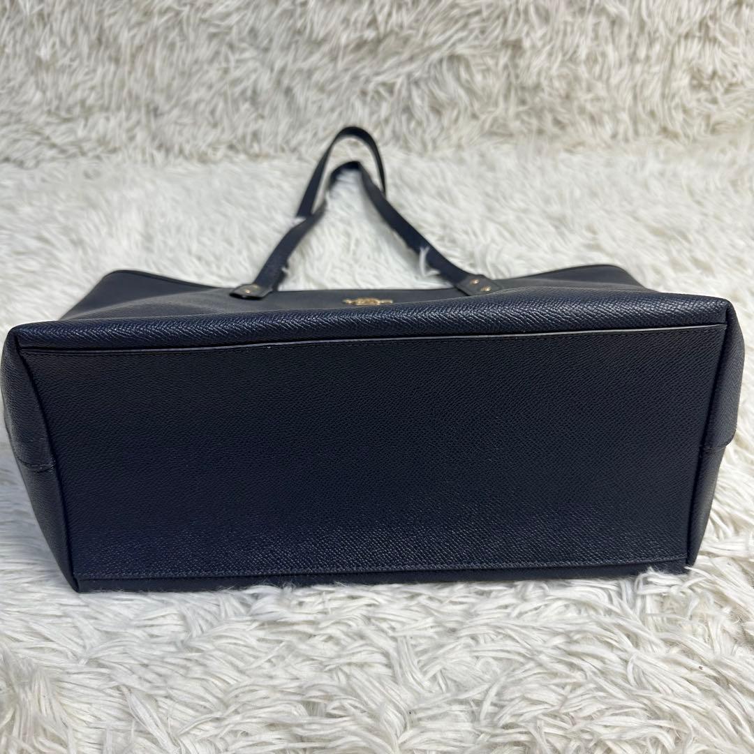 ⭐美品⭐COACH ネイビー レザートートバッグ　a4 収納 大容量 リクルート