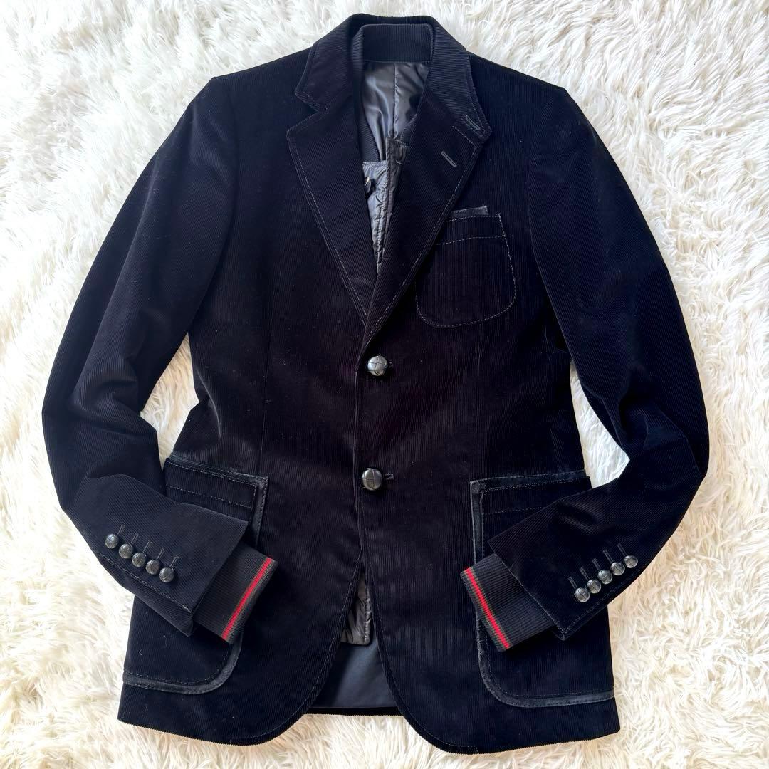 美品グッチGUCCIコーデュロイ テーラードジャケット ブルゾン付シェリーライン