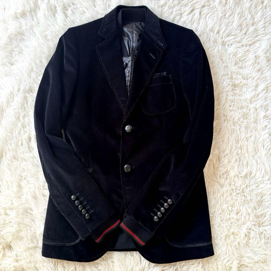 美品グッチGUCCIコーデュロイ テーラードジャケット ブルゾン付シェリーライン