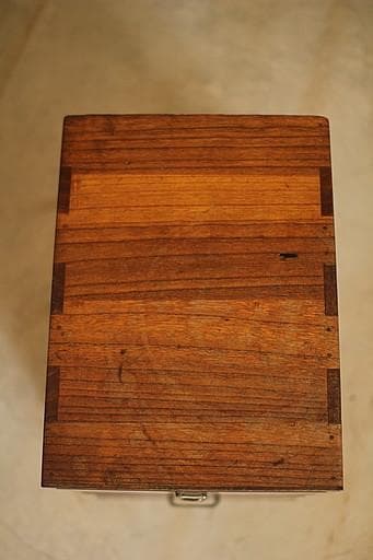 古い木製の小引き出し4段　書類棚　レターケース　古家具　古道具