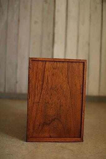 古い木製の小引き出し4段　書類棚　レターケース　古家具　古道具