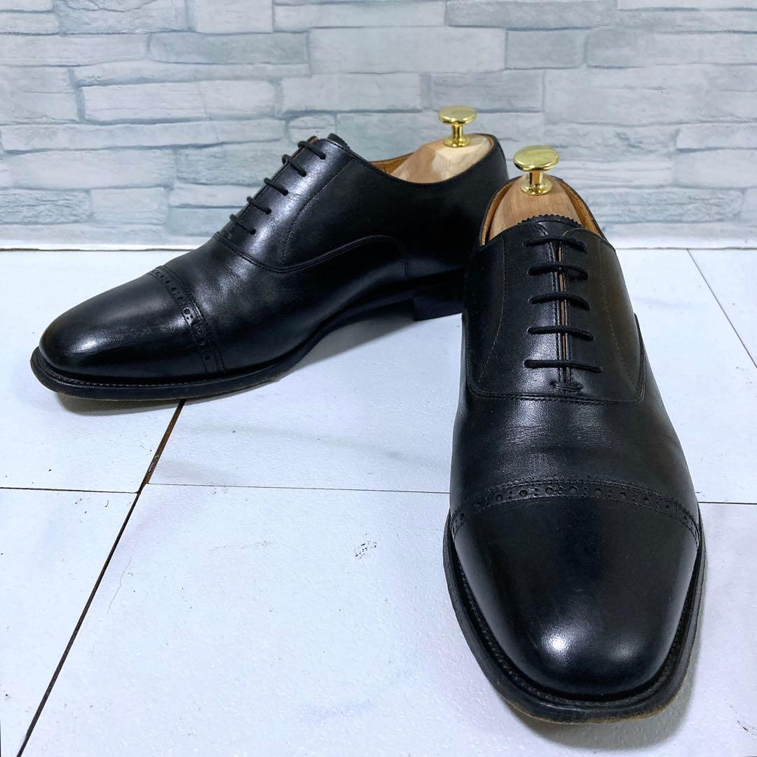 美品 スコッチグレイン ビジネスシューズ 3536 ストレート 黒 25.5