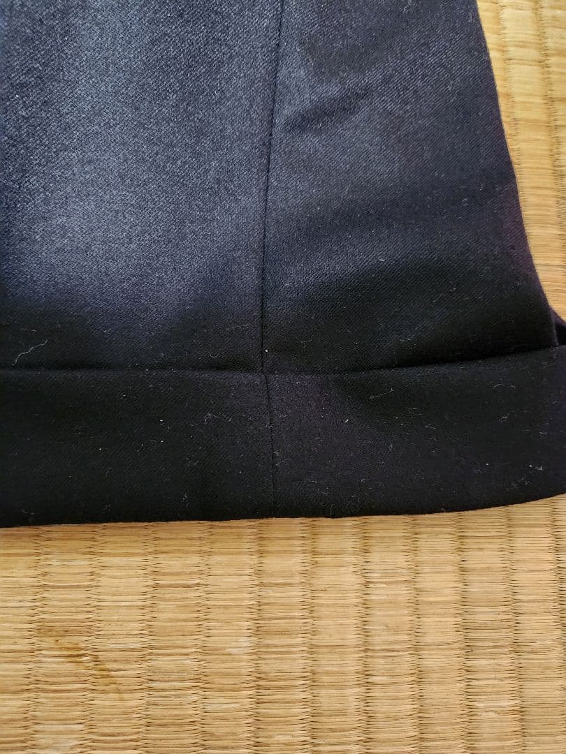 BERWICH 黒 スコッチ スラックス ダブルプリーツ