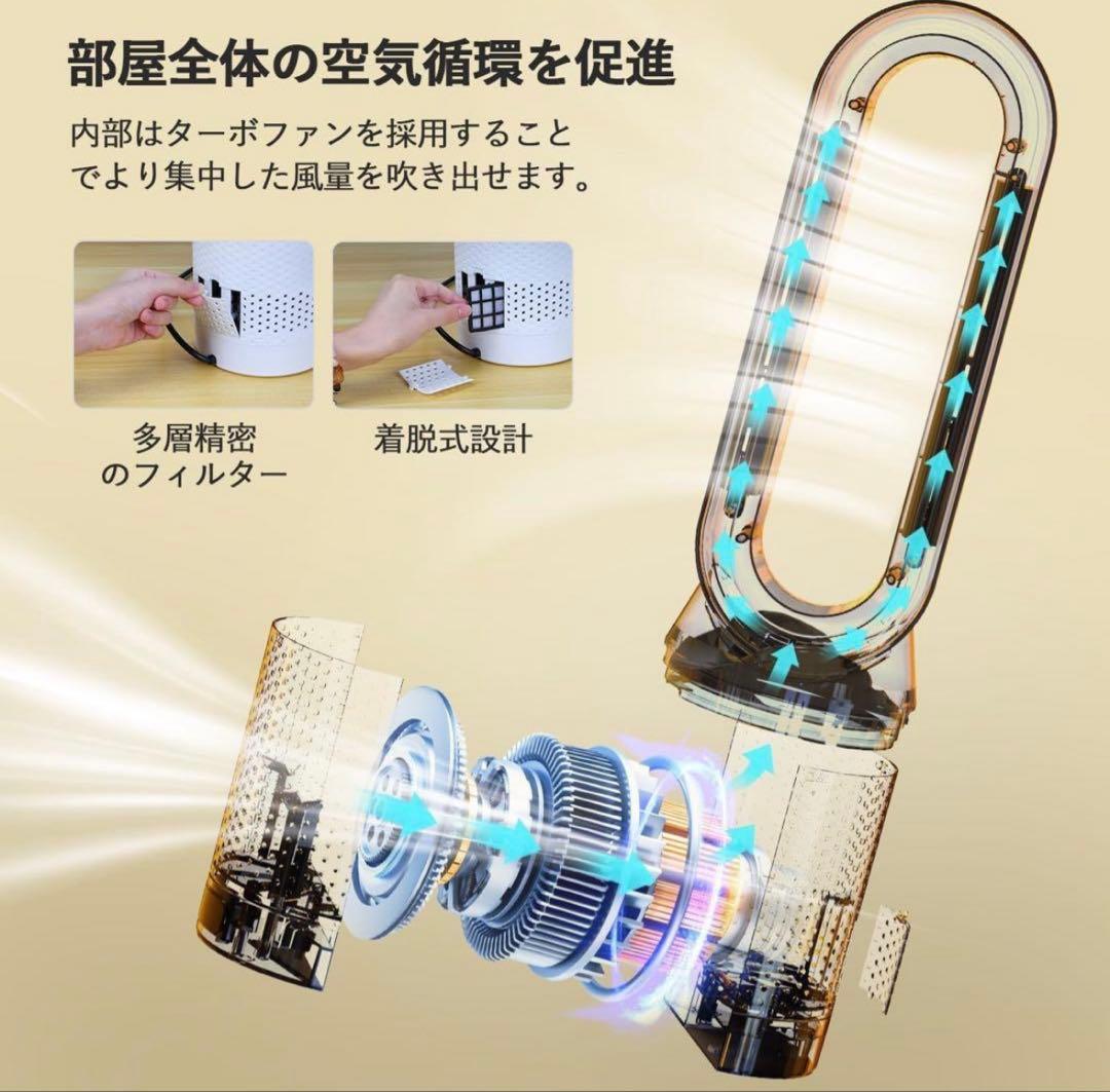 【新品/未開封】冷暖兼用　羽なし扇風機　タワーファン　首振り サーキュレーター