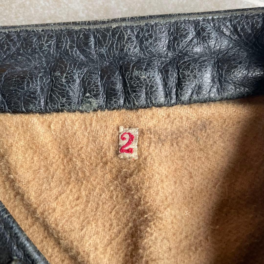 ユーロヴィンテージ　モーターサイクル　レザーベスト　2 ririジップ