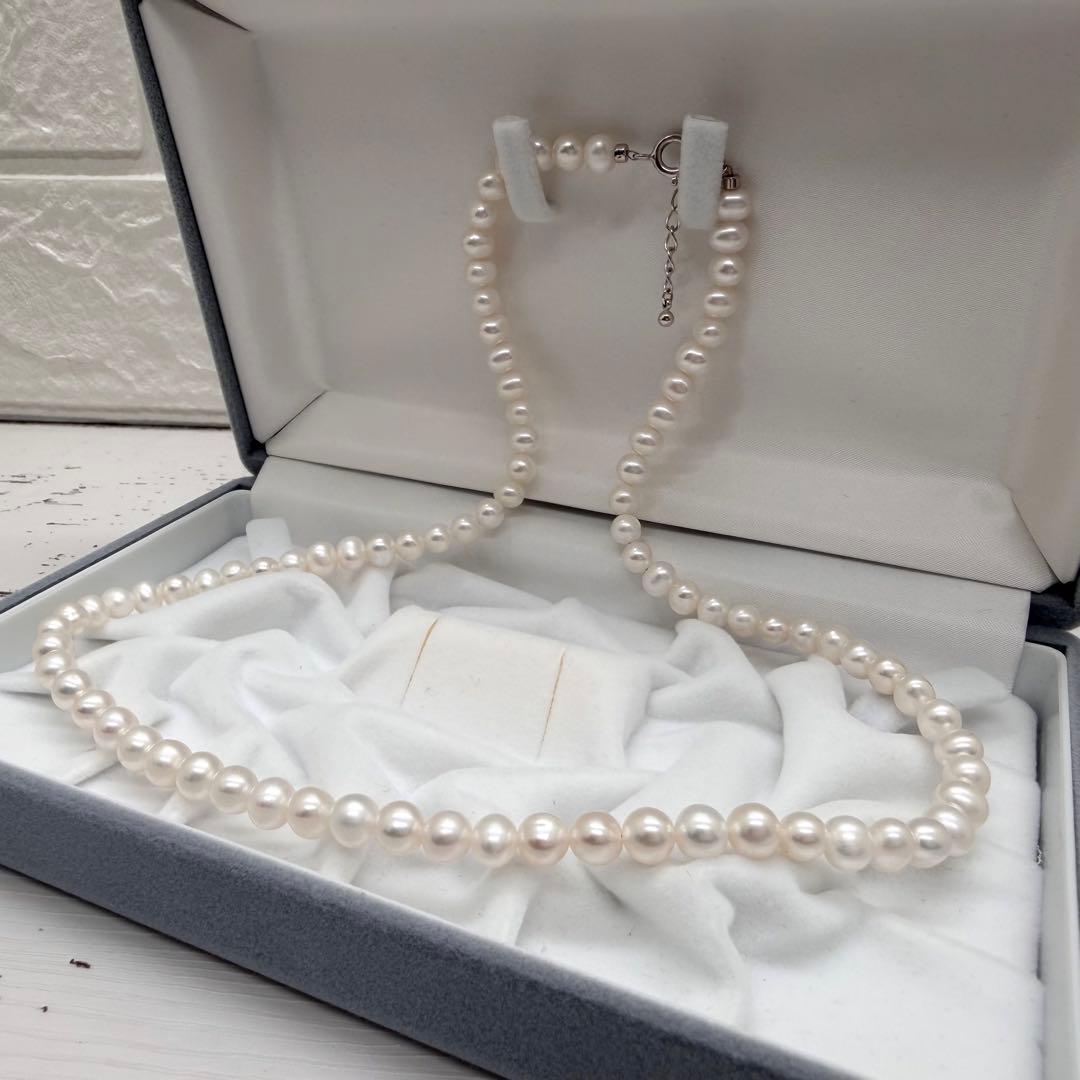 【テリ強】 本真珠　パール　ネックレス　6.5-7.0mm　30.34g