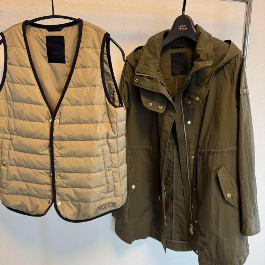 ☆TATRS☆ モッズコート インナーダウンベスト セット カーキ　サイズ1