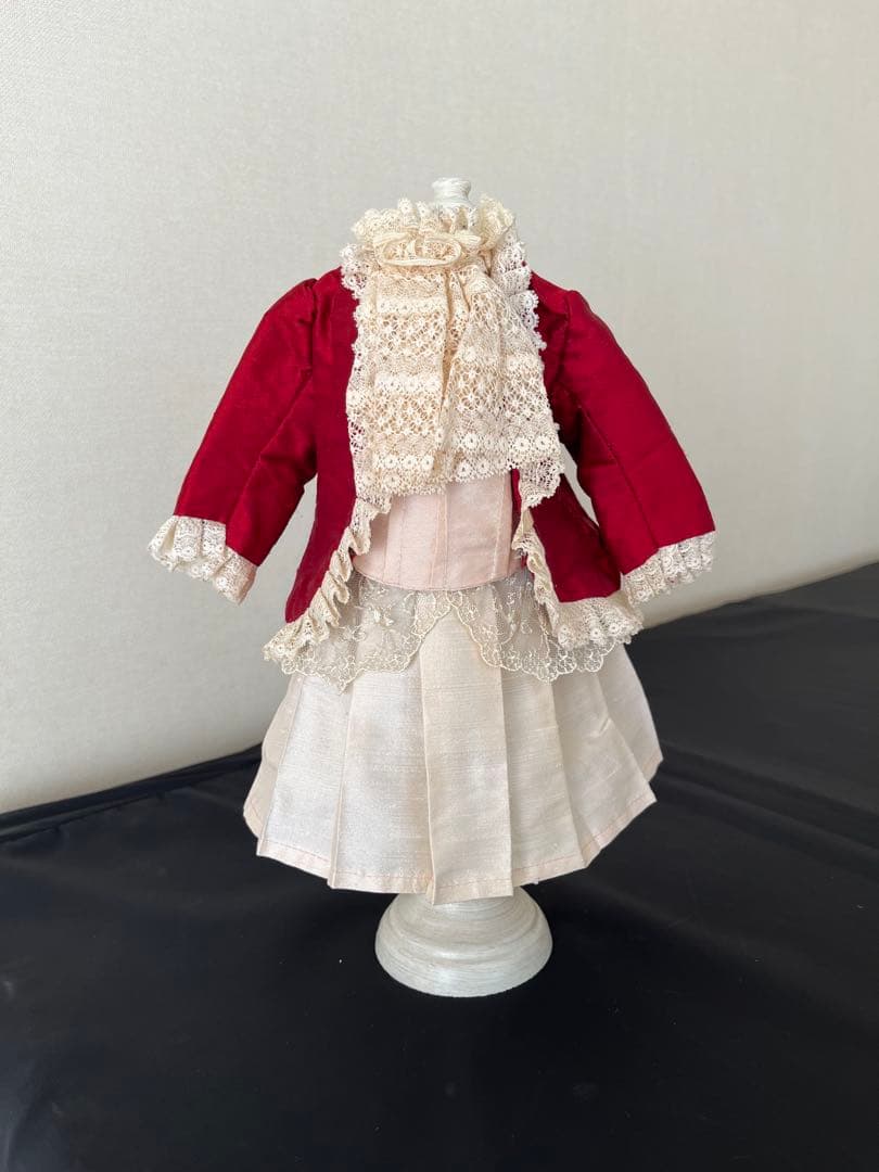 【ドールドレス】35〜38cm向き シルク アンティークビスクドールに