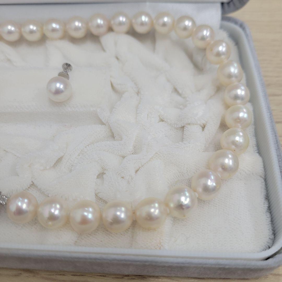 ✽*つ様 本真珠ネックレス k14WGイヤリング 9㎜～9.5㎜ 保証書あり!