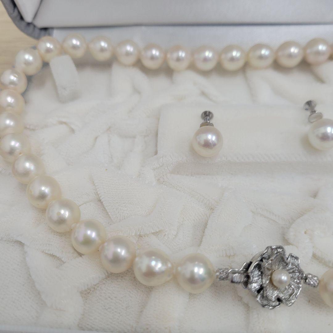✽*つ様 本真珠ネックレス k14WGイヤリング 9㎜～9.5㎜ 保証書あり!