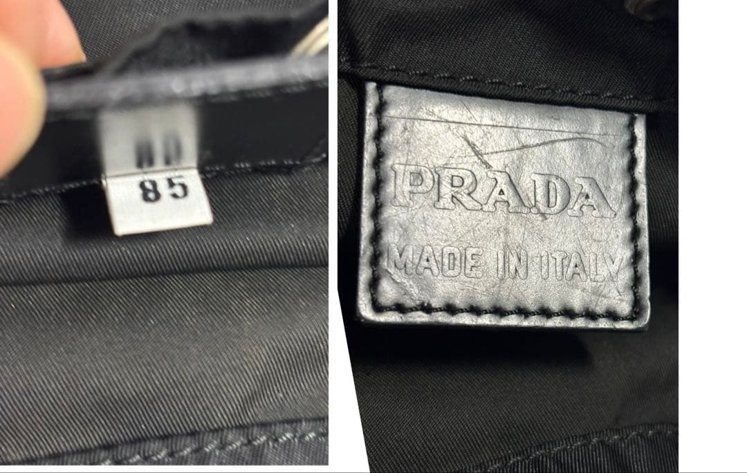 【美品】プラダPRADA 三角プレートナイロン人気巾着バッグ　アクセサリーバッグ