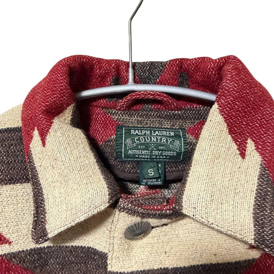 N-536 激レア　ラルフローレンカントリー　ナバホ柄　ジャケット　S ポロカン