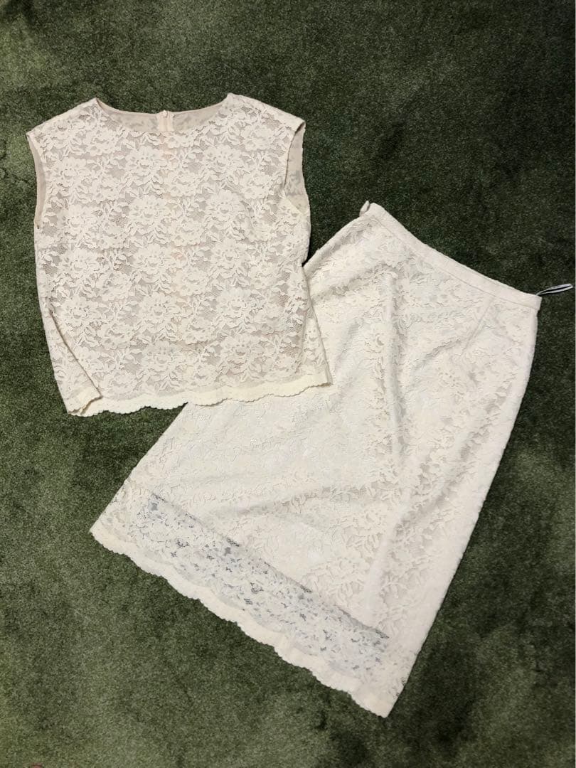 ☆値下げ⭐︎ エレガントハナエモリMORIHANAE セットアップ　レース　38