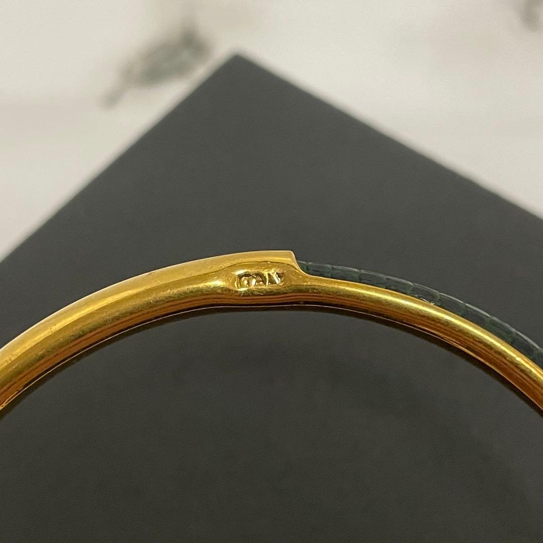 【蛇年】7オールドグッチ　GUCCI バングルリザード　ブレスレットヴィンテージ