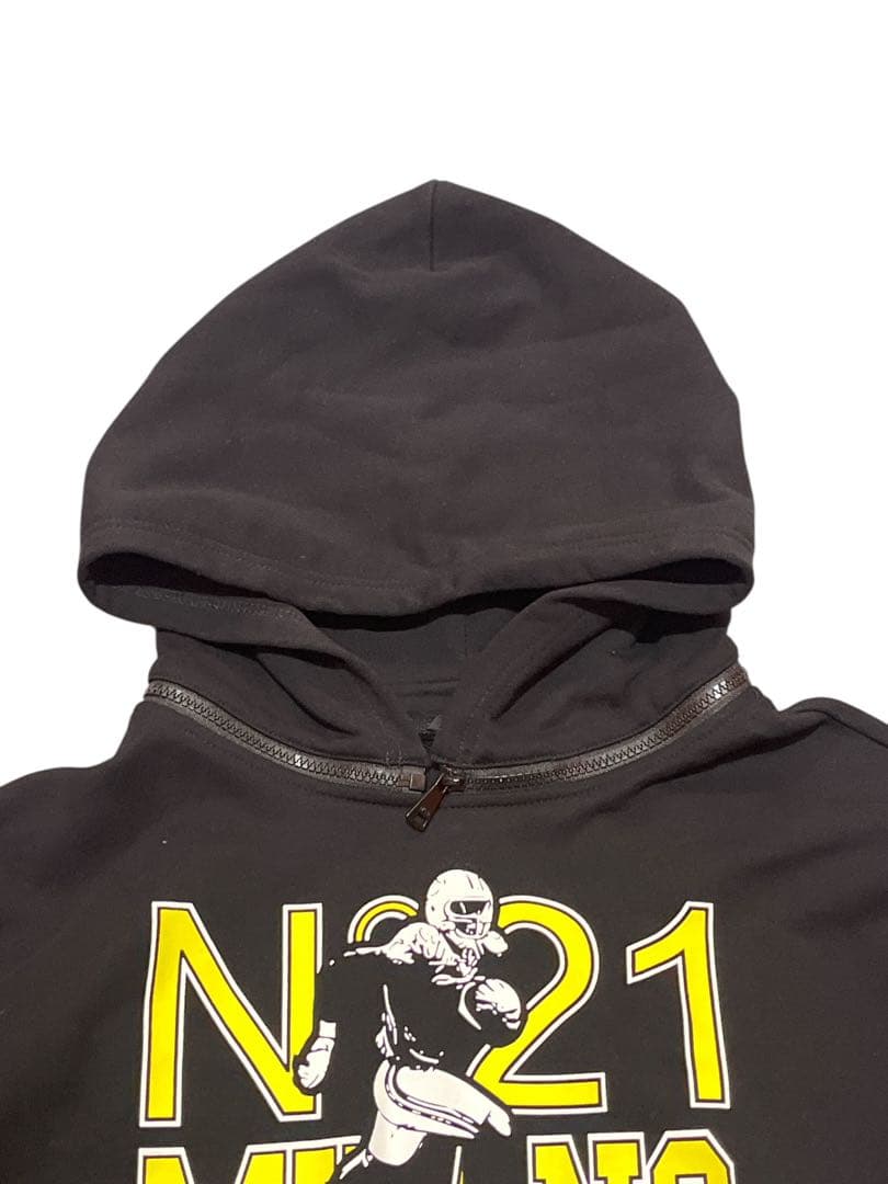 希少　N°21 ヌメロベントゥーノ　パーカー　黒　14 アメフト