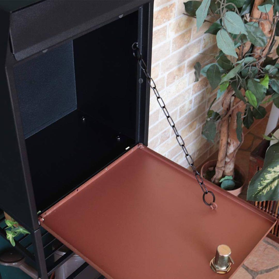 【新品】ポスト 置き型 スタンド モダン 郵便受け 郵便ポスト ダイヤル鍵付き