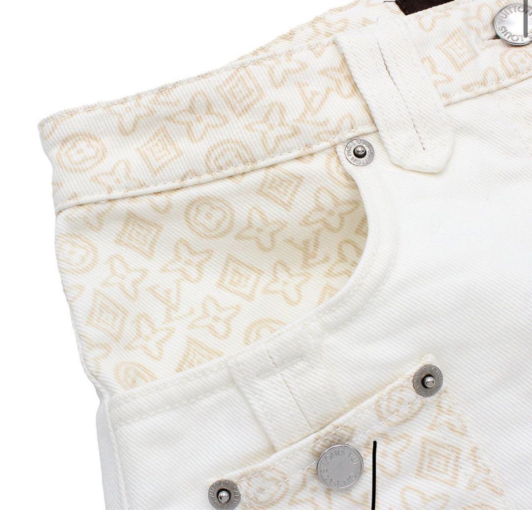 E2037 美品!! ルイヴィトン モノグラム デニム コットン ショートパンツ