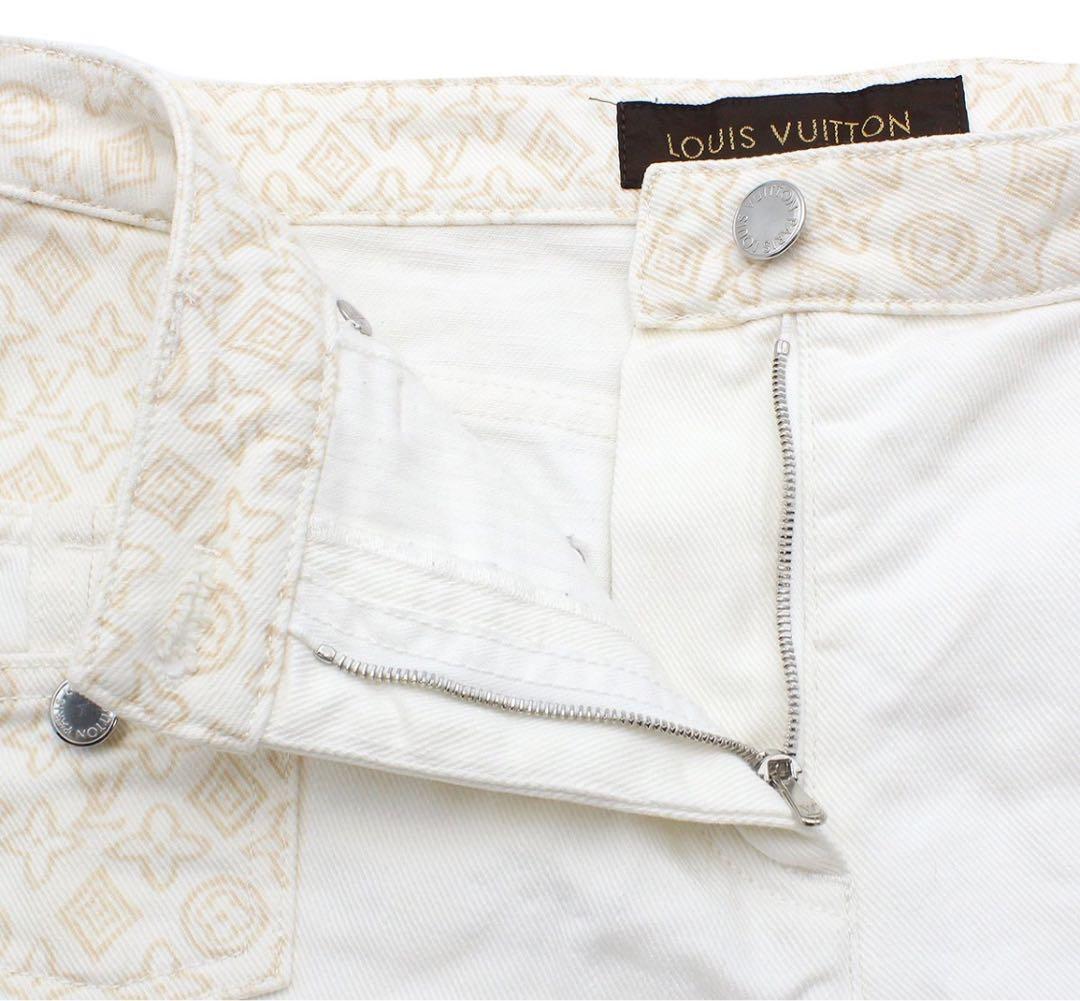 E2037 美品!! ルイヴィトン モノグラム デニム コットン ショートパンツ