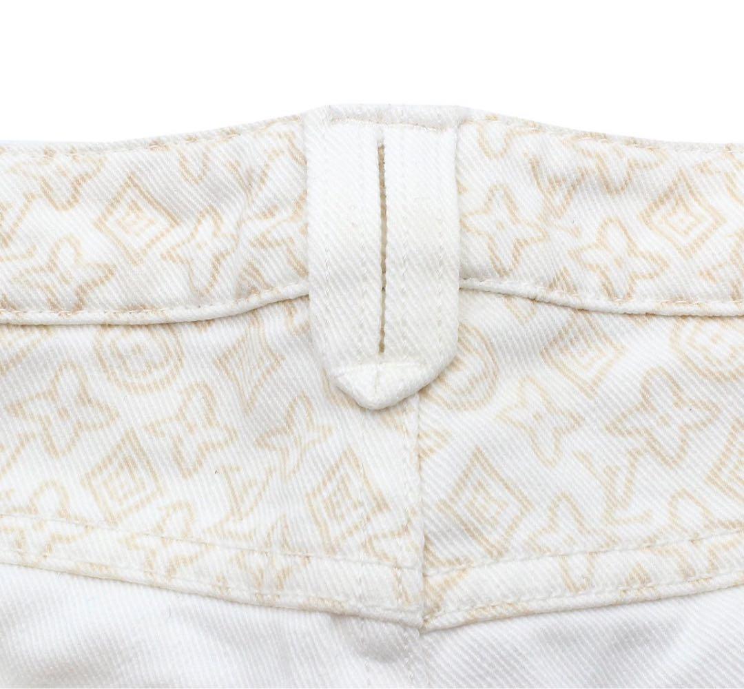 E2037 美品!! ルイヴィトン モノグラム デニム コットン ショートパンツ