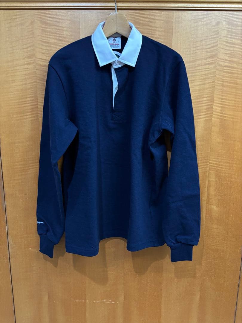 BARBARIAN ネイビー 長袖ポロシャツ