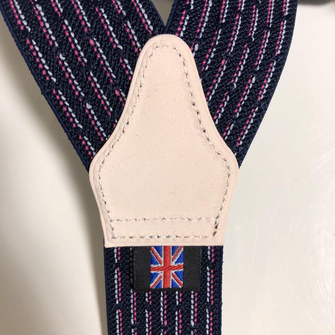 アルバートサーストン サスペンダー（ダークネイビー マイクロ小紋柄）