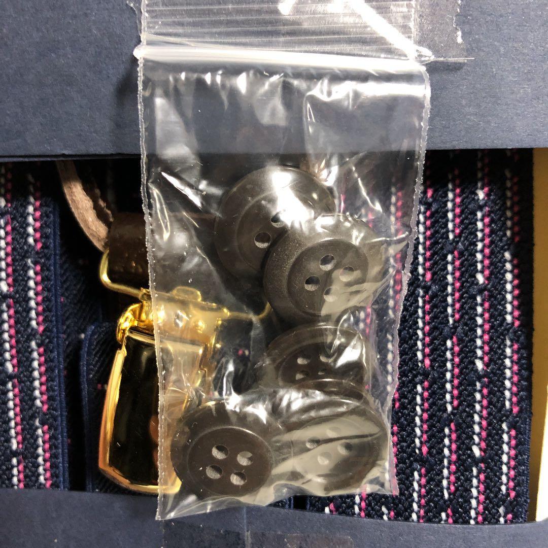 アルバートサーストン サスペンダー（ダークネイビー マイクロ小紋柄）