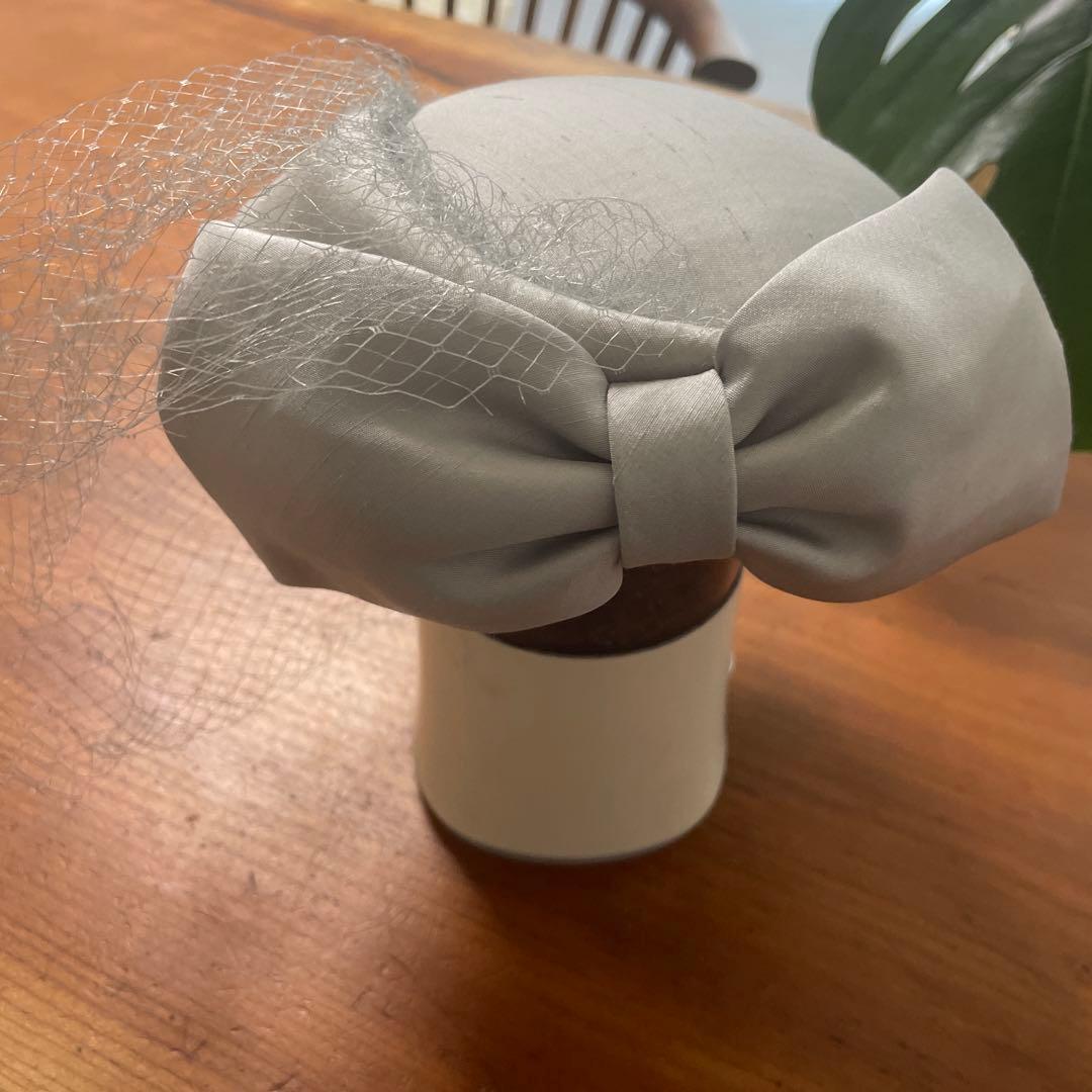 マキシン maximトークハット カクテルハット フォーマル グレー