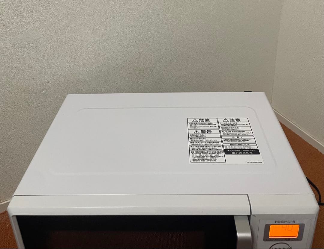未使用近い　東芝 オーブンレンジ 2022年製　フラット庫内 ホワイト 16L