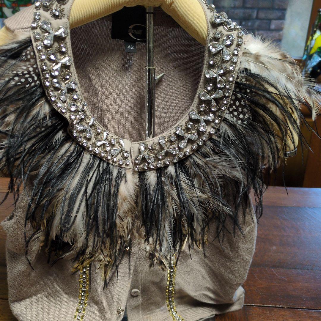 Cavalli 羽根付きニットベスト 42