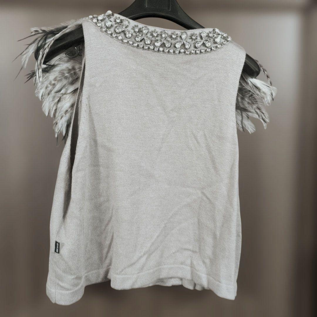 Cavalli 羽根付きニットベスト 42