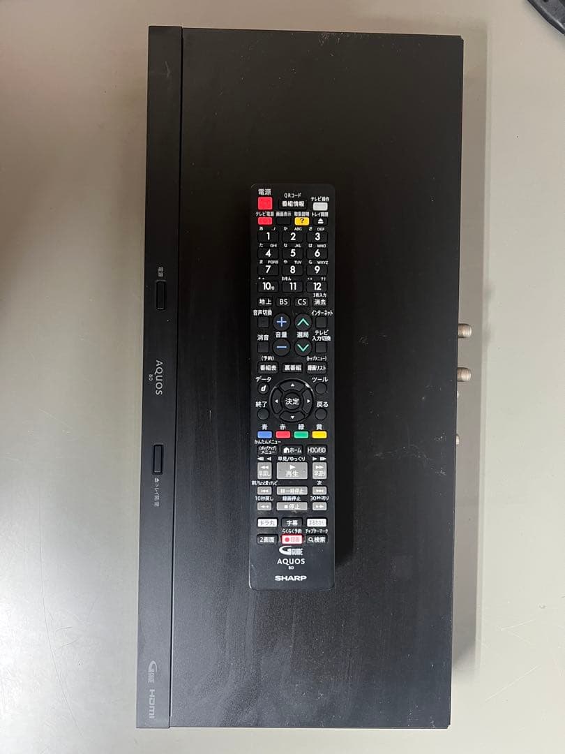SHARP BD-NW1000 ブルーレイ・レコーダーリモコン付き動作品