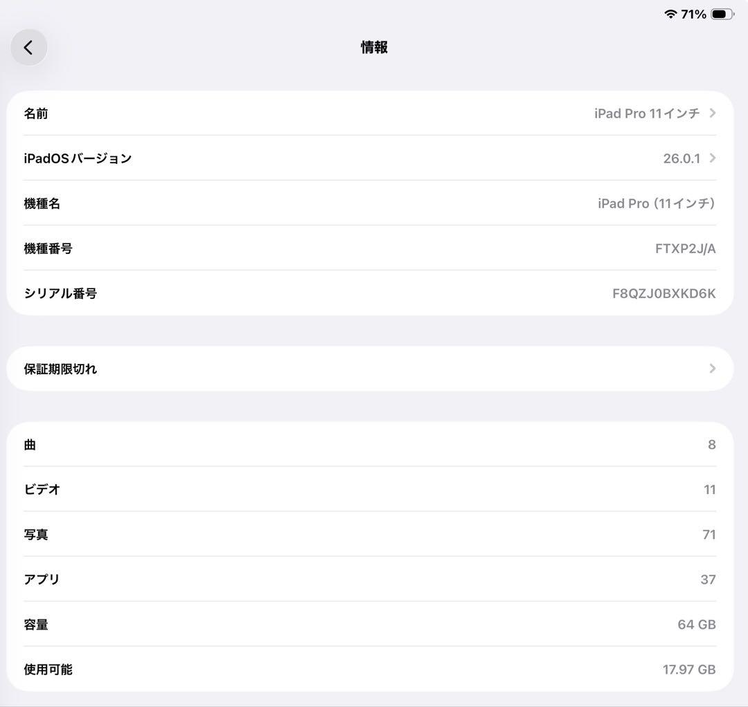 【美品】iPad pro 11インチ第一世代 シルバー 本体 おまけ付き