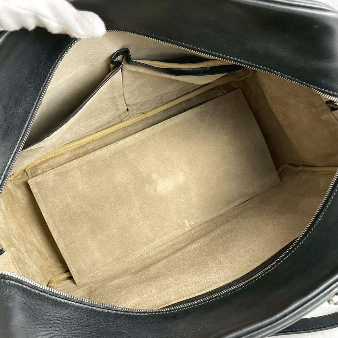 美品 2way 大容量✨万双 双鞣和地 本革ボストンバッグ ビジネスバッグ 黒