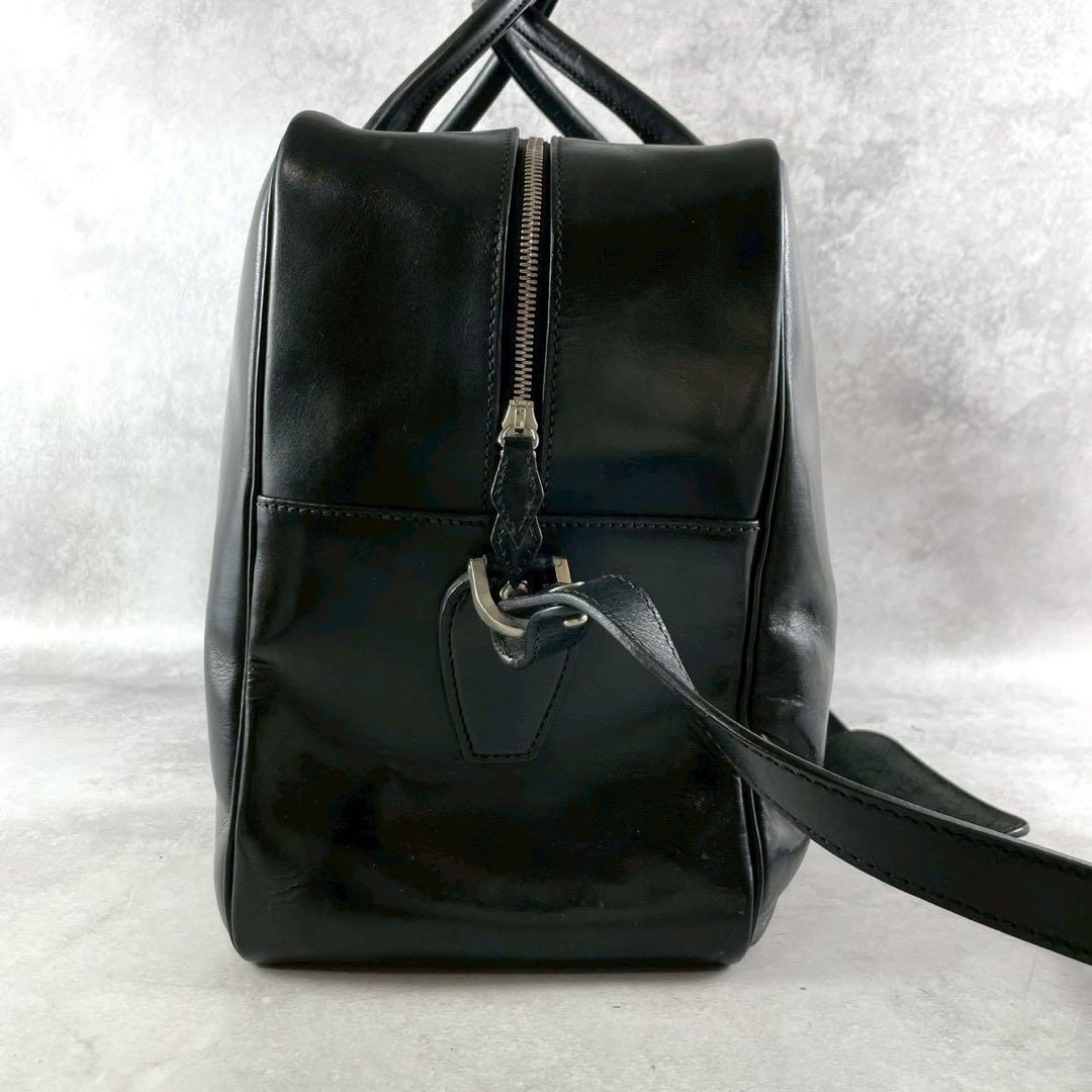 美品 2way 大容量✨万双 双鞣和地 本革ボストンバッグ ビジネスバッグ 黒