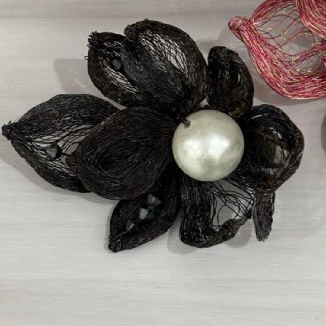 colette malouf メタルメッシュフラワー　クリップ　2点セット