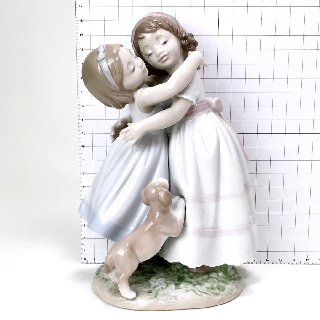 【美品】リヤドロ／仲良しのごあいさつ／ポーセリン置物／2003年