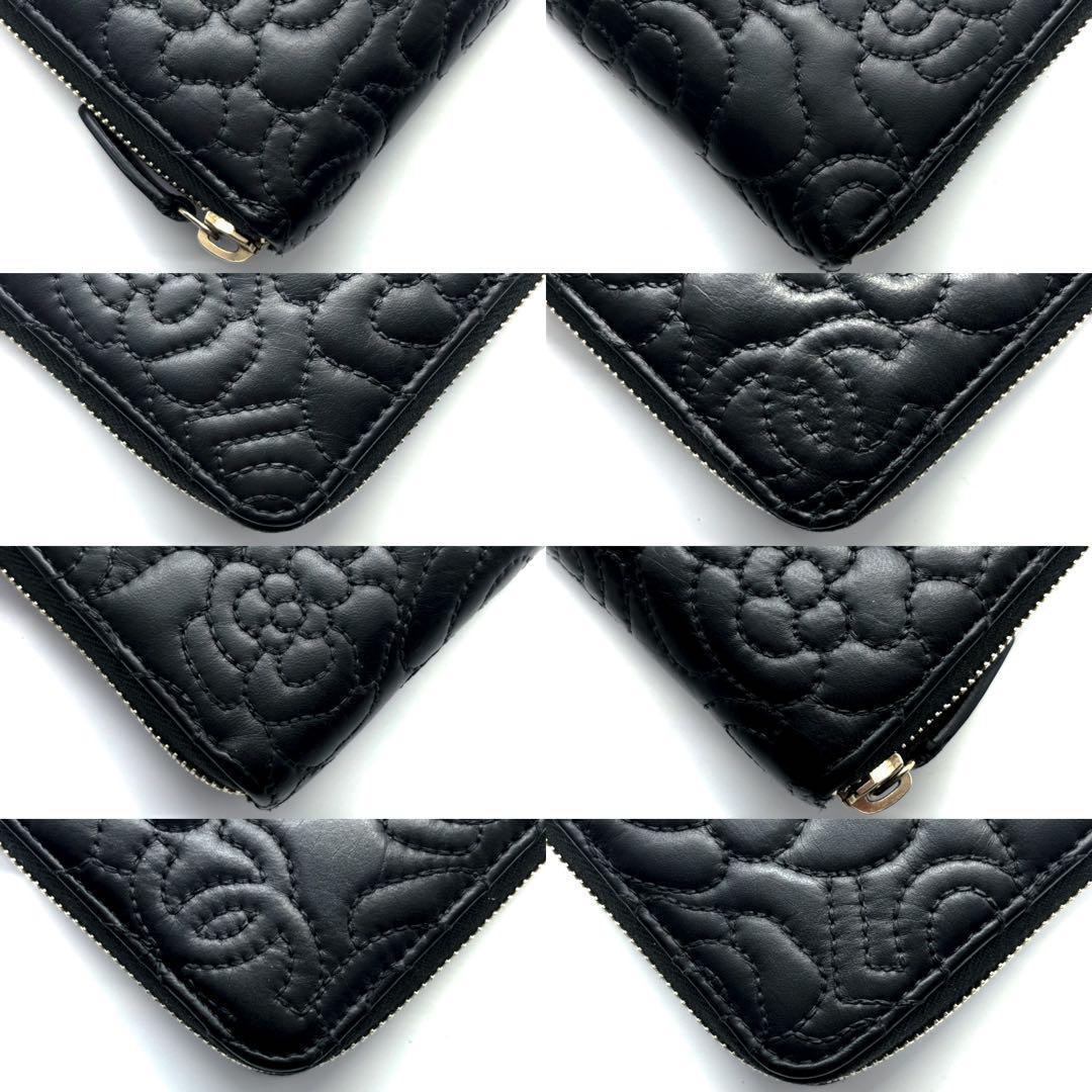 【超極美品✨】シャネル 長財布 カメリア No.5 ラウンドジップ 黒