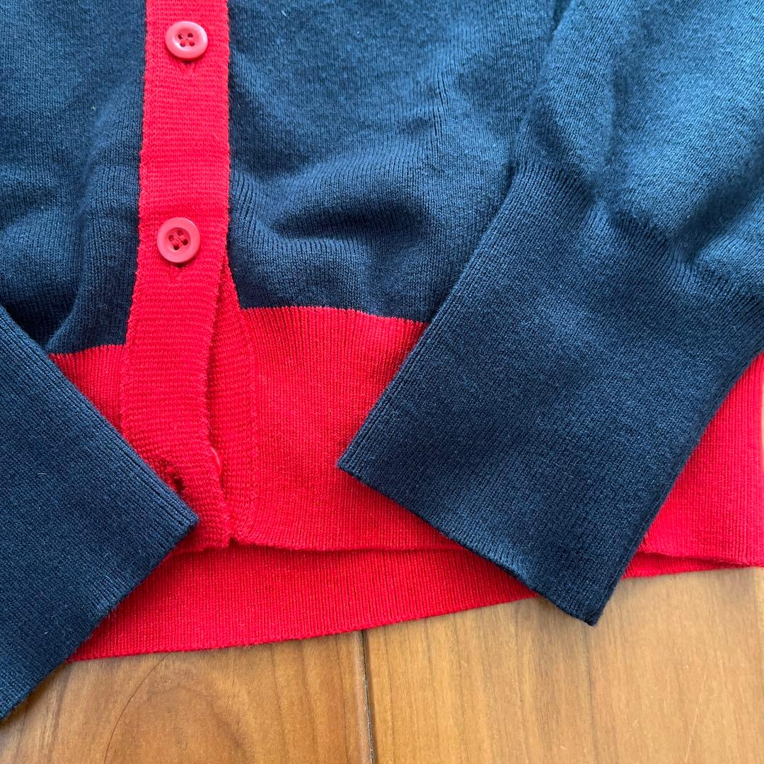 Caban コットンカシミアバイカラークルーネックカーディガン