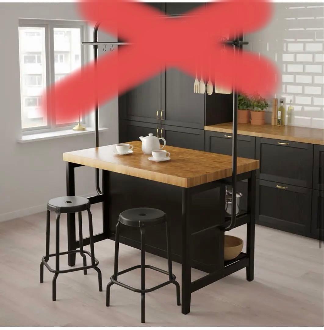 Reenie　ヴァドホルマ アイランドキッチン, ブラック/オーク