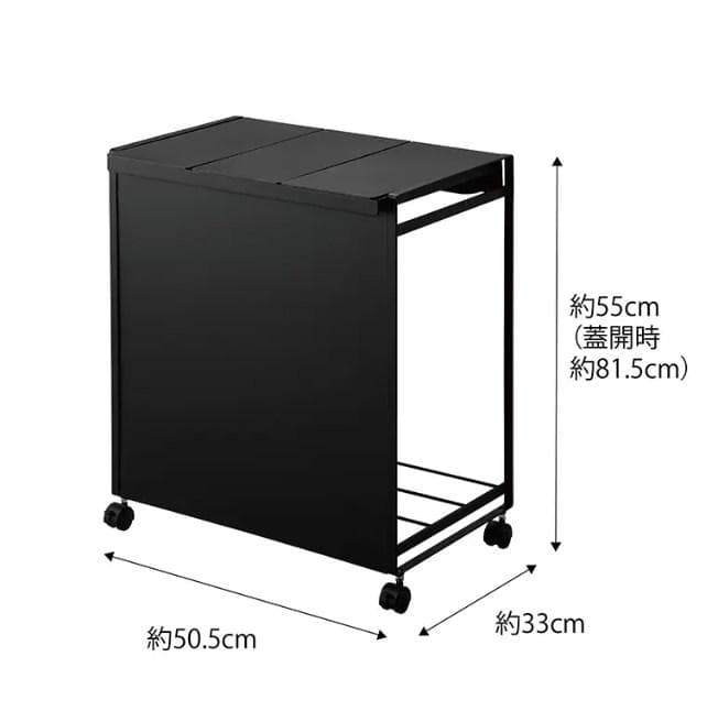 蓋付き目隠し分別ダストワゴン タワー 3分別　ホワイト　5977