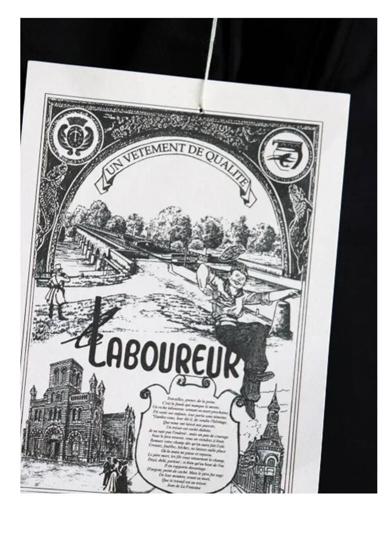 値下げ試着のみ黒スモックLE LABOUREUR」（ル・ラブルール) 男女兼用