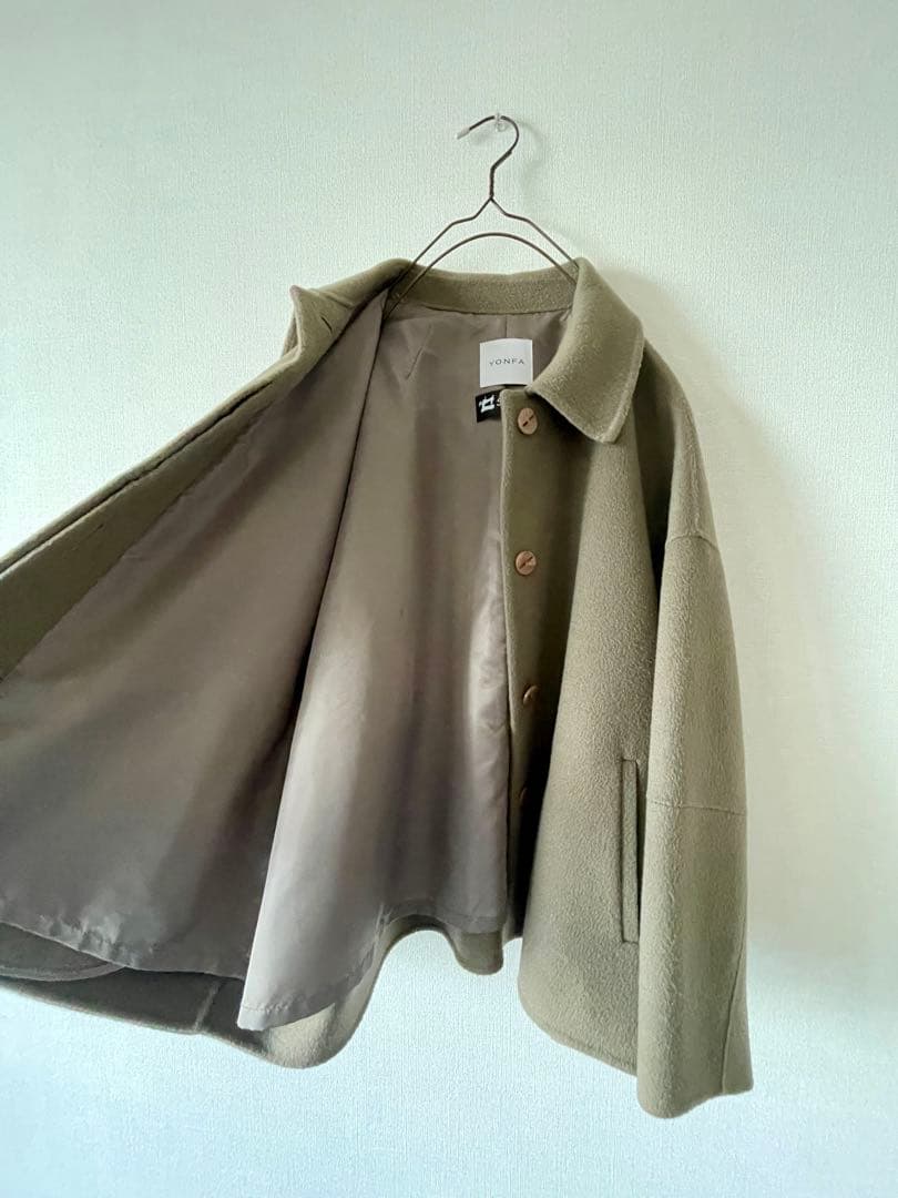 最終価格‼️6万Yonfa カシミアウールドルマンリバーコートジャケット美品