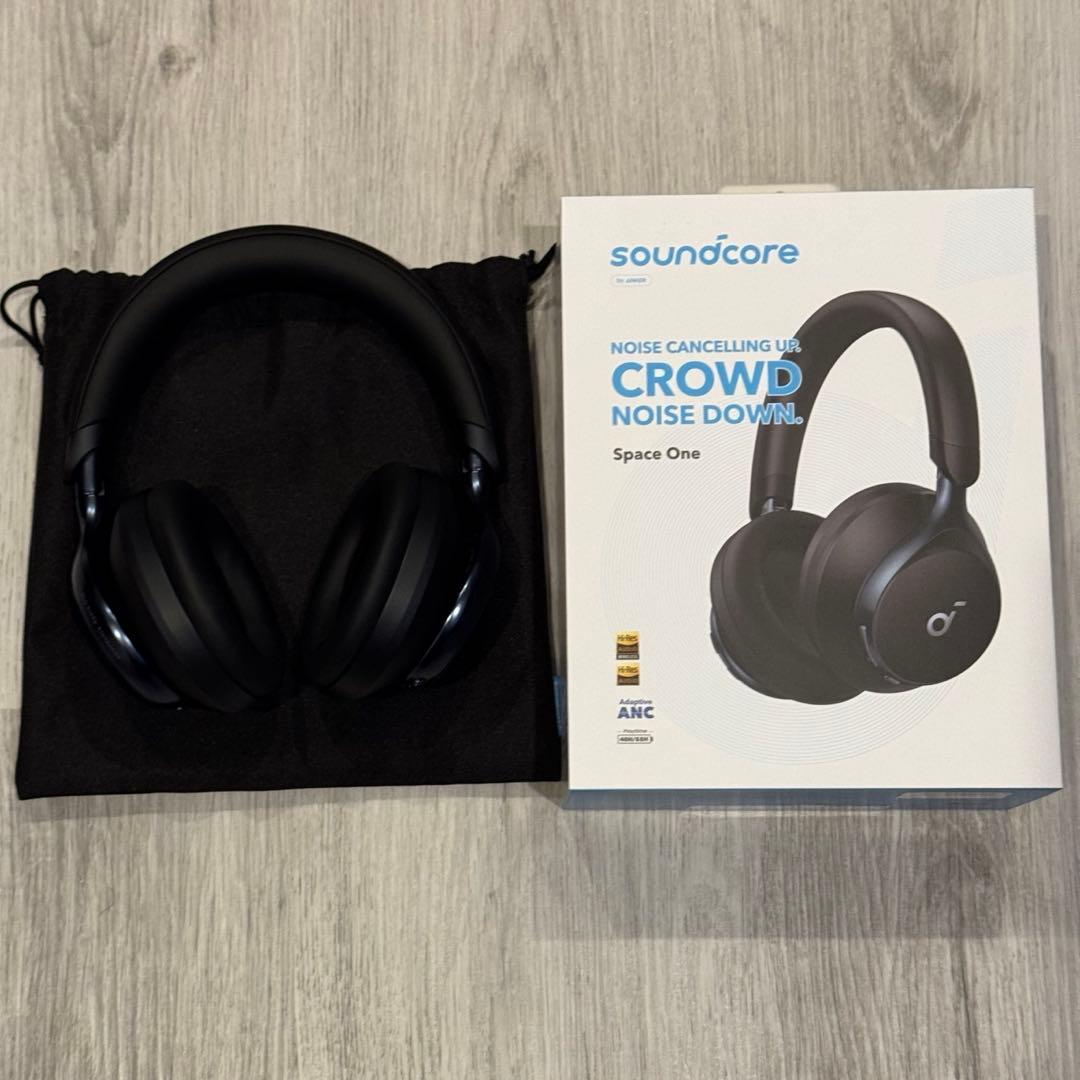 【美品】soundcore Space One ブラック ワイヤレスヘッドホン