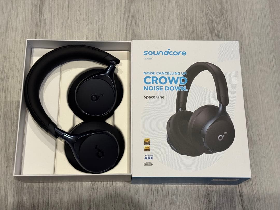 【美品】soundcore Space One ブラック ワイヤレスヘッドホン