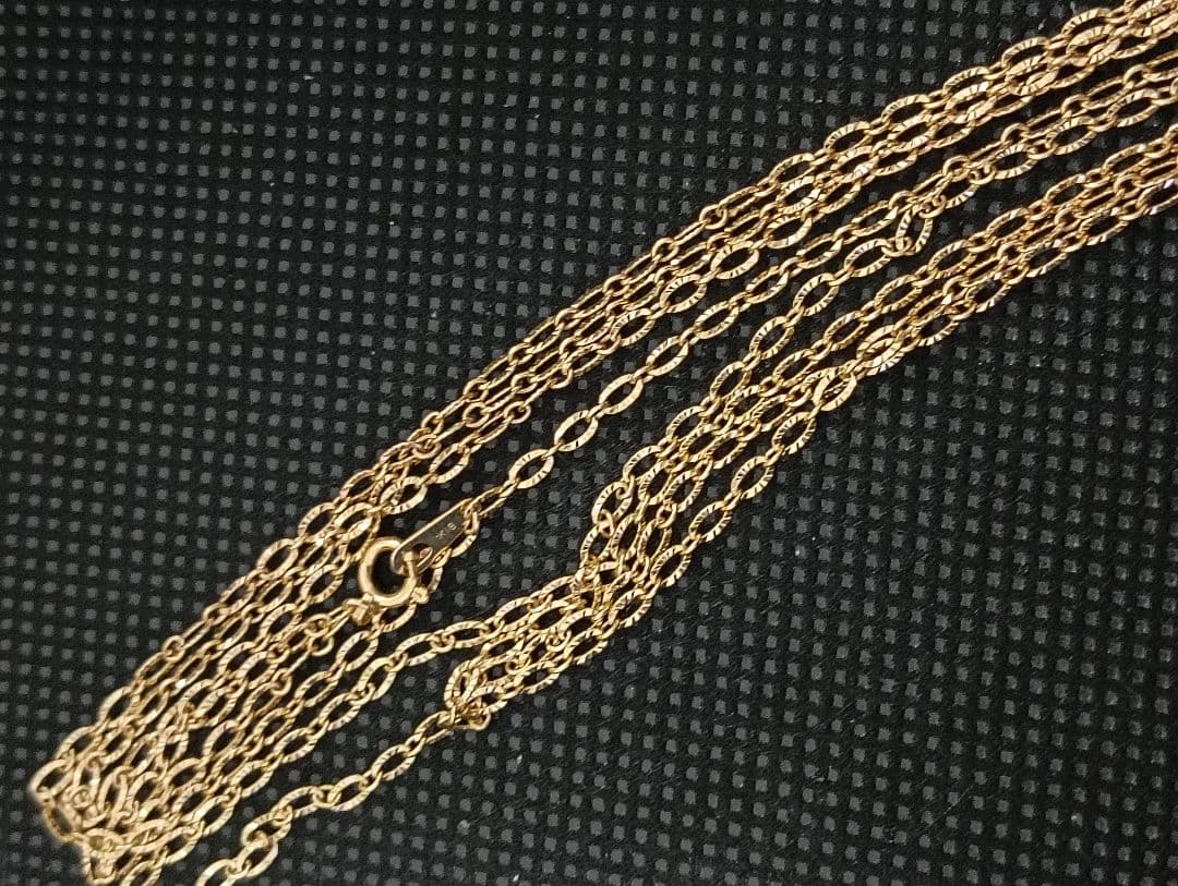 K18 ペタル２連チェーンネックレス