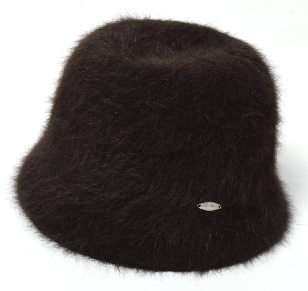 未使用 KISHIDAMIKI キシダミキ アンゴラクロシェハット F ブラウン