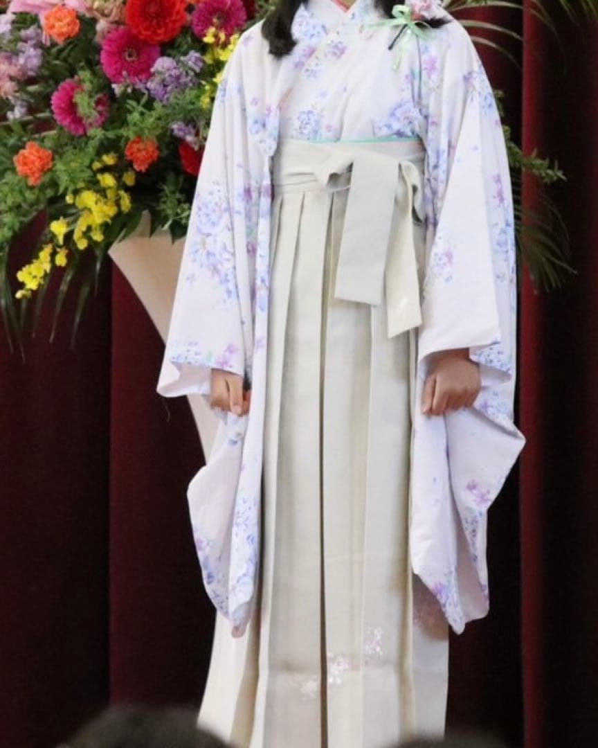 小学生卒業式160袴　白ブーツ24センチ付き